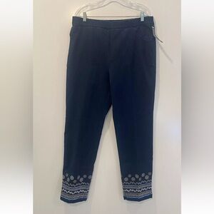 NWT Draper’s & Damon’s Blue Embroidered Pull On Denim Jeans Womens‎ XL (1382)